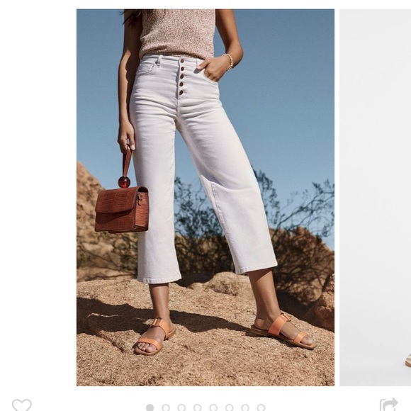 JustFab Denim - JustFab White High-Rise Cropped Wide Leg Jeans